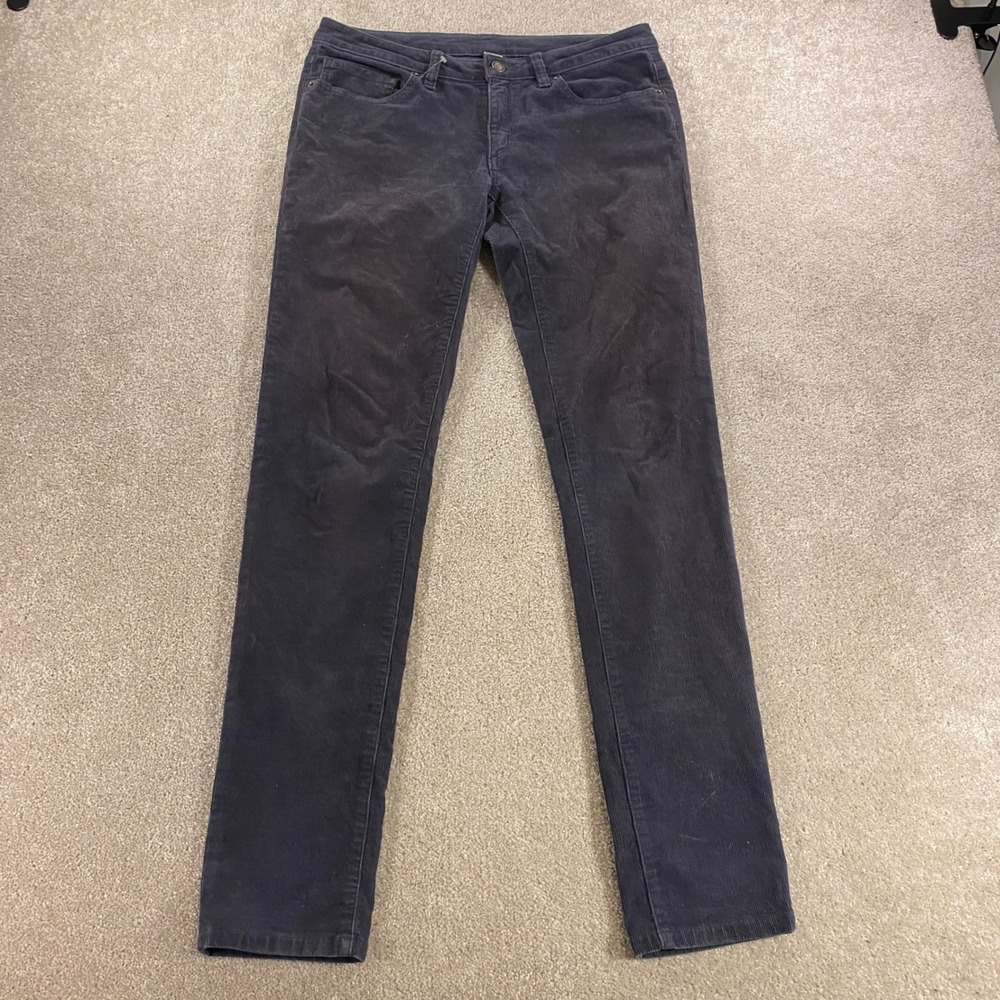 Patagonia Corduroy Pants Womens 30 (10) Charcoal Grey Organic Cotton Slim
